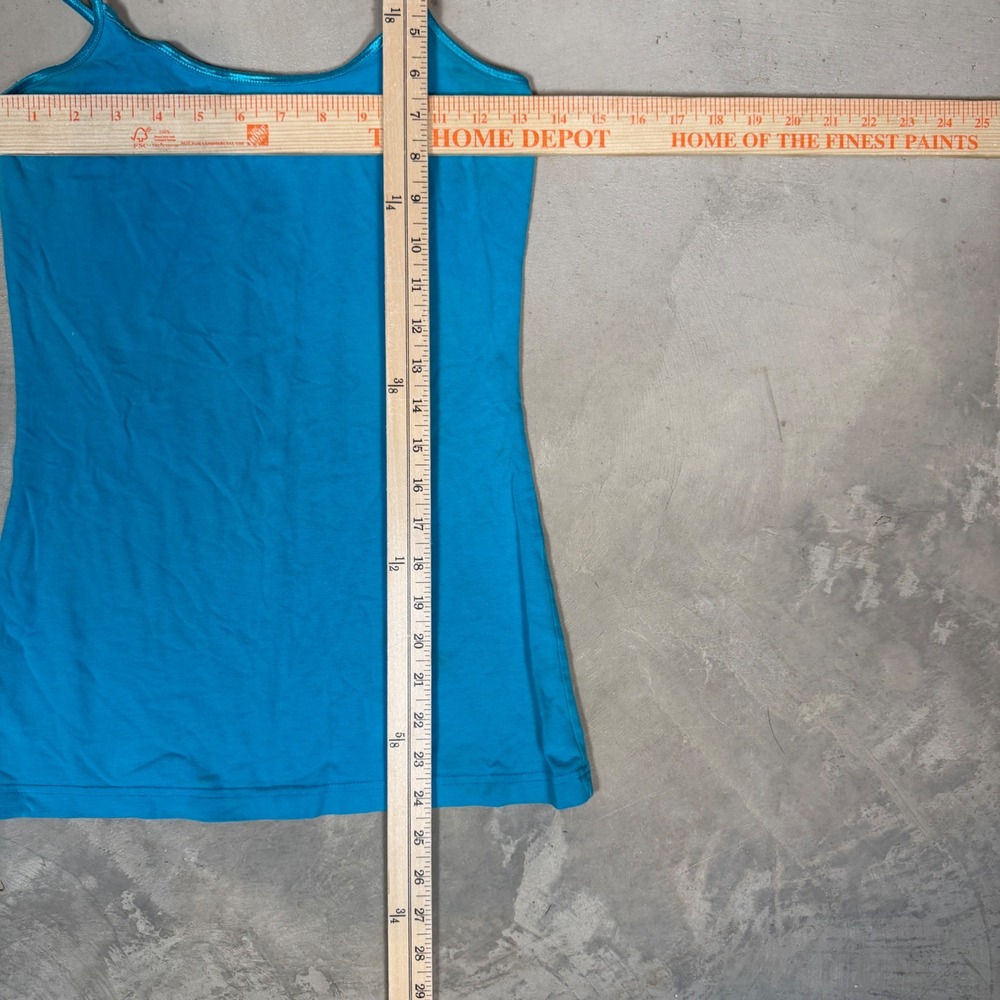 Deb Women Turquoise Blue Cotton Blend Cami Tank Top Small Adjustable Straps Y2K - Picture 5 of 5